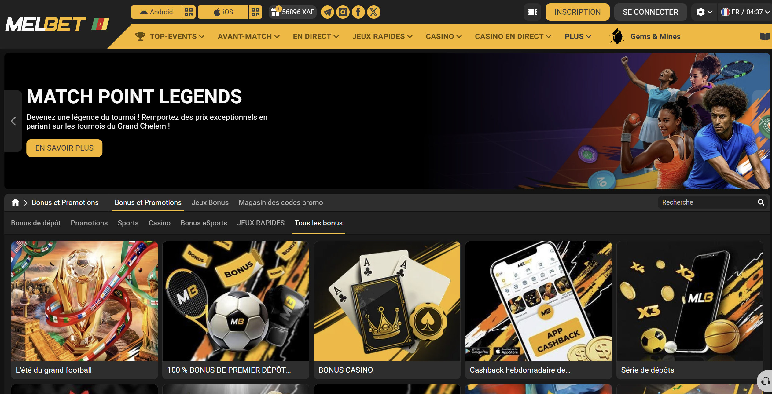 Promotions Melbet Cameroun liées à l'application et aux bonus